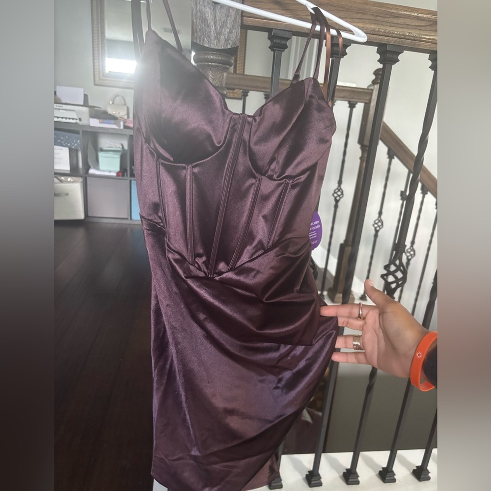 Satin corset brown Dress